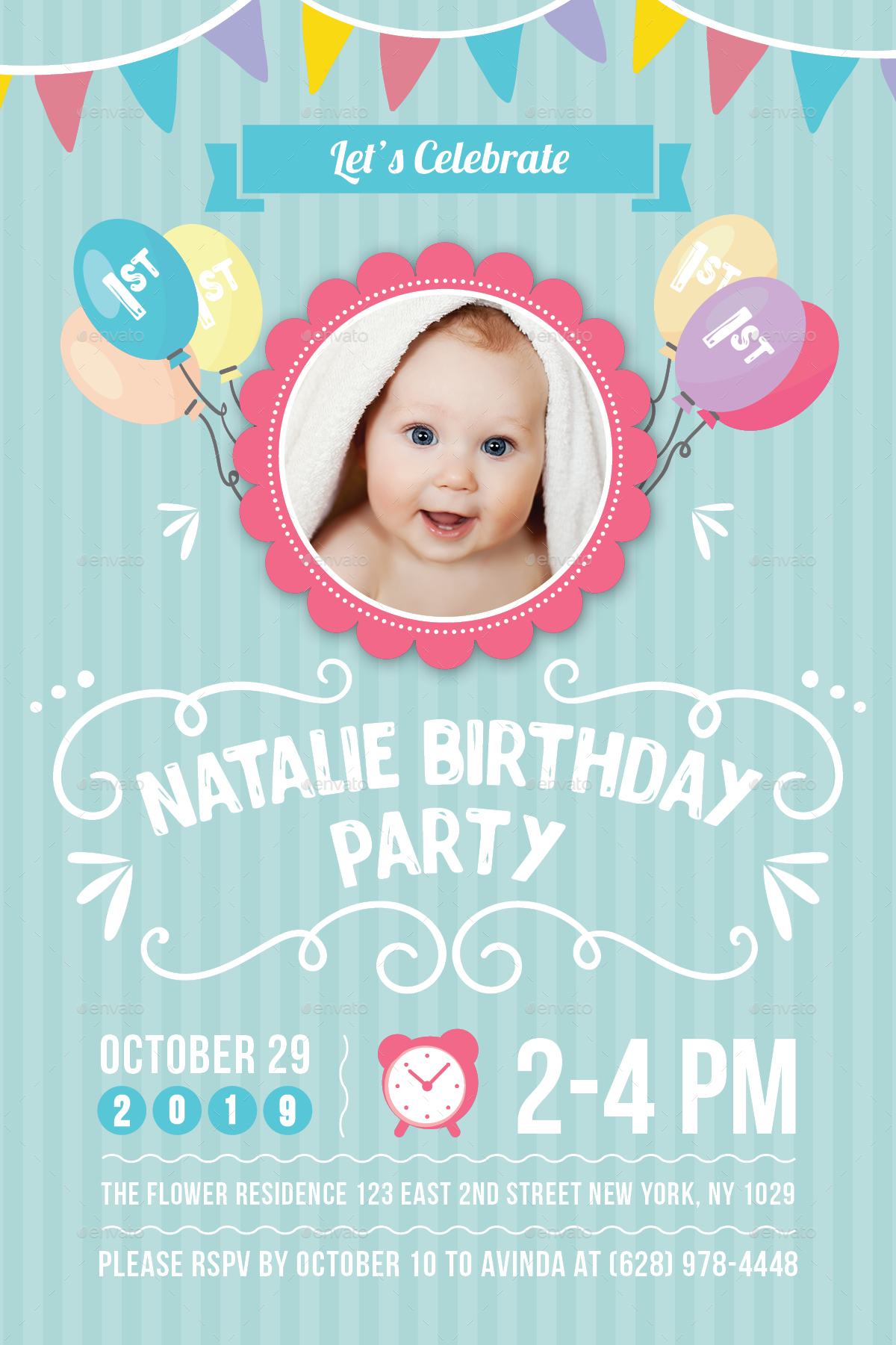 Baby Birthday Template - Vol. 6 by avindaputri | GraphicRiver