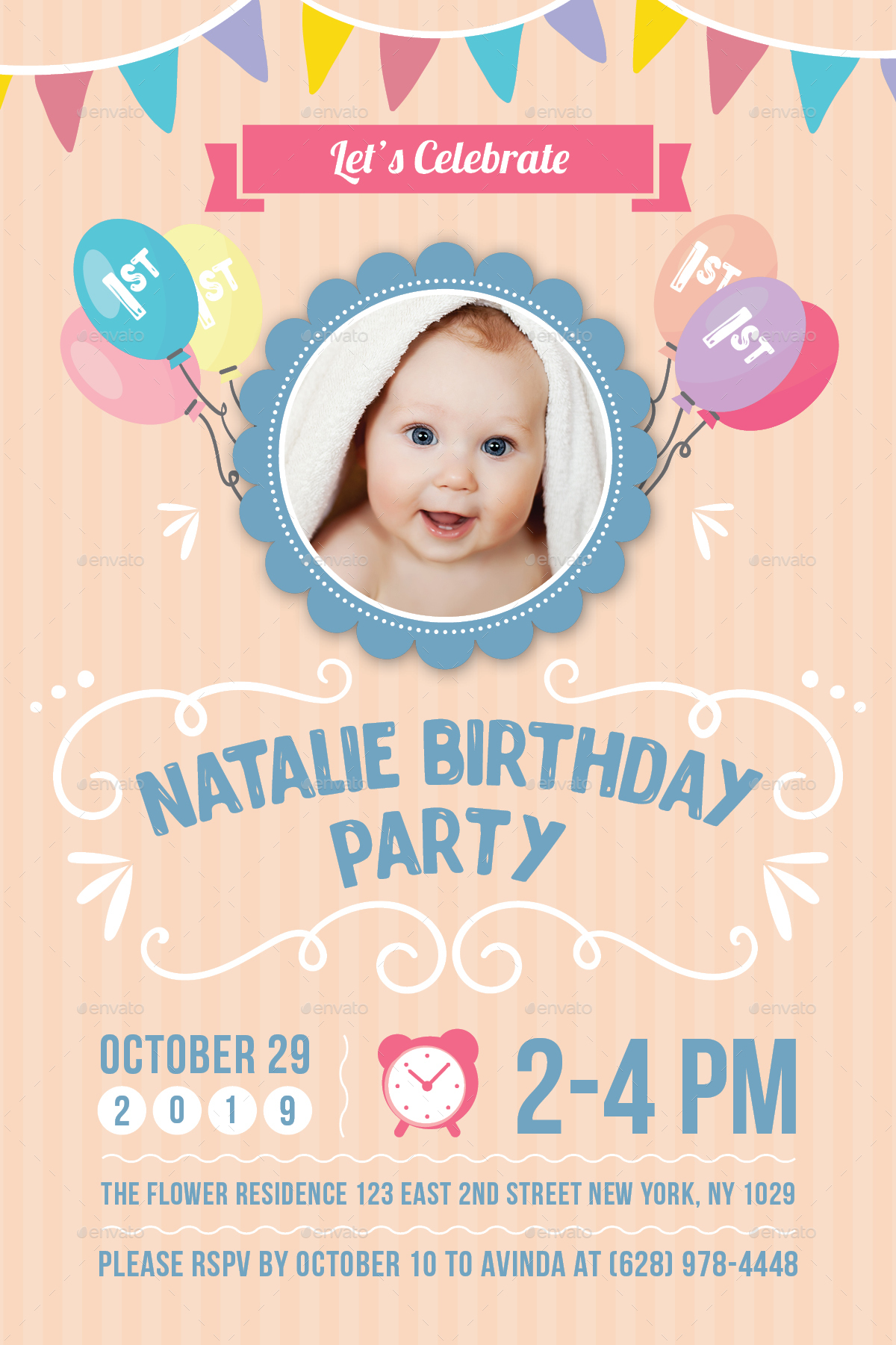 Baby Birthday Template - Vol. 6 by avindaputri | GraphicRiver