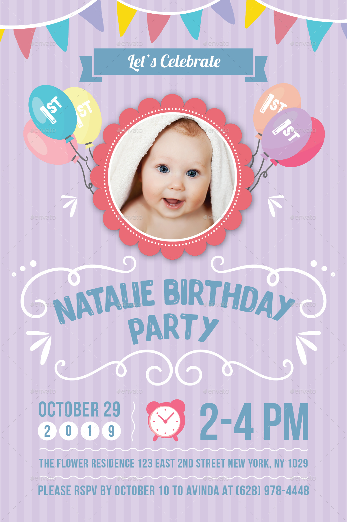 Baby Birthday Template - Vol. 6, Print Templates | GraphicRiver