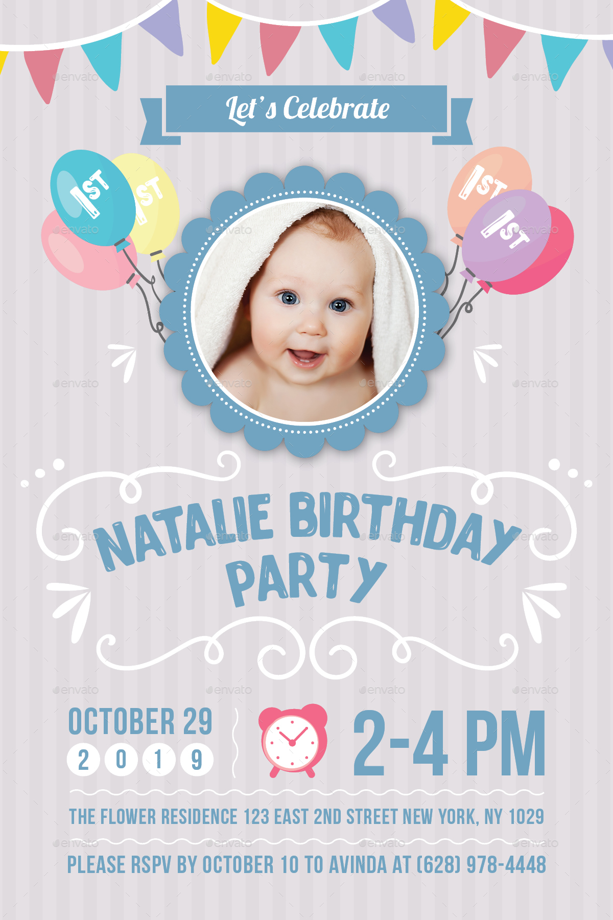 Baby Birthday Template - Vol. 6, Print Templates | GraphicRiver