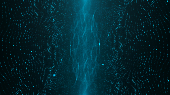 Blue Mirrored Particles Background