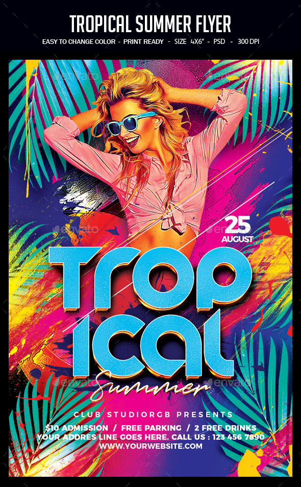 Tropical Summer Flyer - Clubs & Parties Events