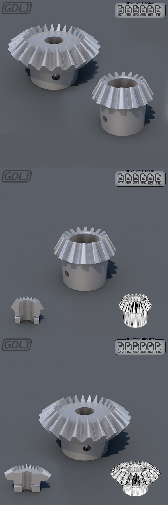 Conical gears 3D - 3Docean 21971925