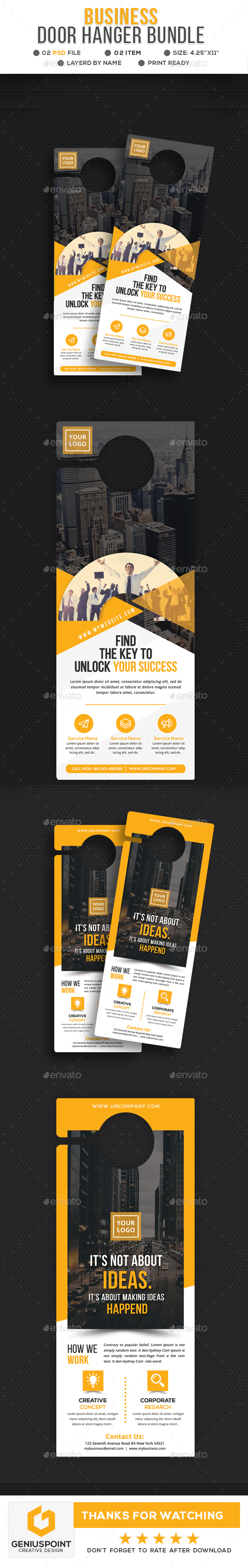 Business Door Hanger Bundle - Miscellaneous Print Templates