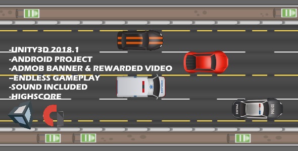 2D Race Game (UNITY3D 2018.1 + Admob Banner & Rewarded Video - CodeCanyon Item for Sale