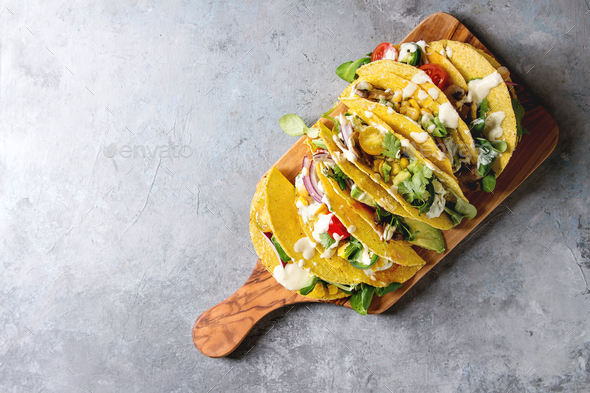 Vegetarian corn tacos - Stock Photo - Images