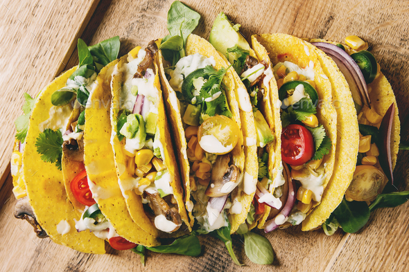 Vegetarian corn tacos - Stock Photo - Images