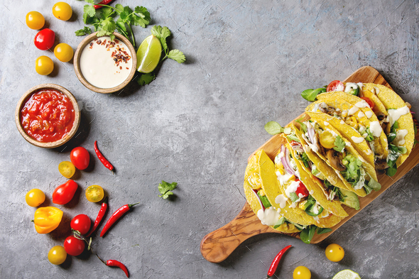 Vegetarian corn tacos - Stock Photo - Images
