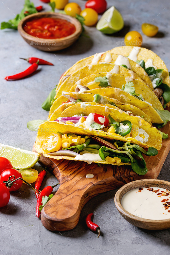 Vegetarian corn tacos - Stock Photo - Images