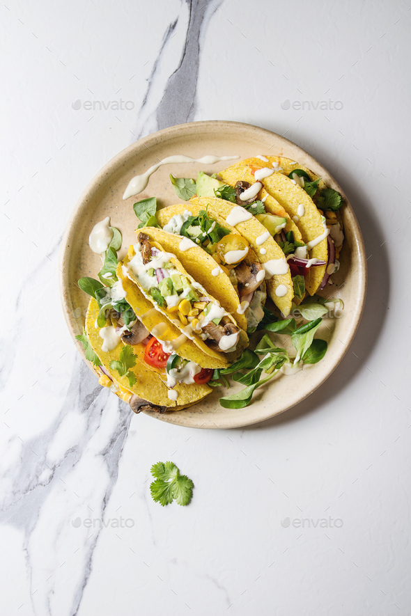 Vegetarian corn tacos - Stock Photo - Images
