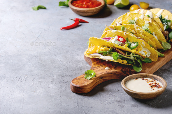 Vegetarian corn tacos - Stock Photo - Images