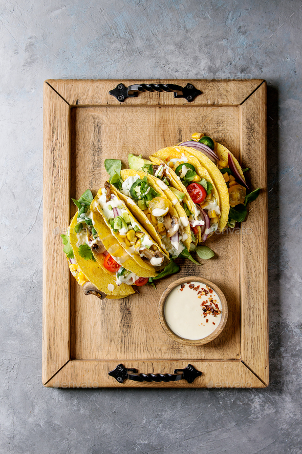 Vegetarian corn tacos - Stock Photo - Images