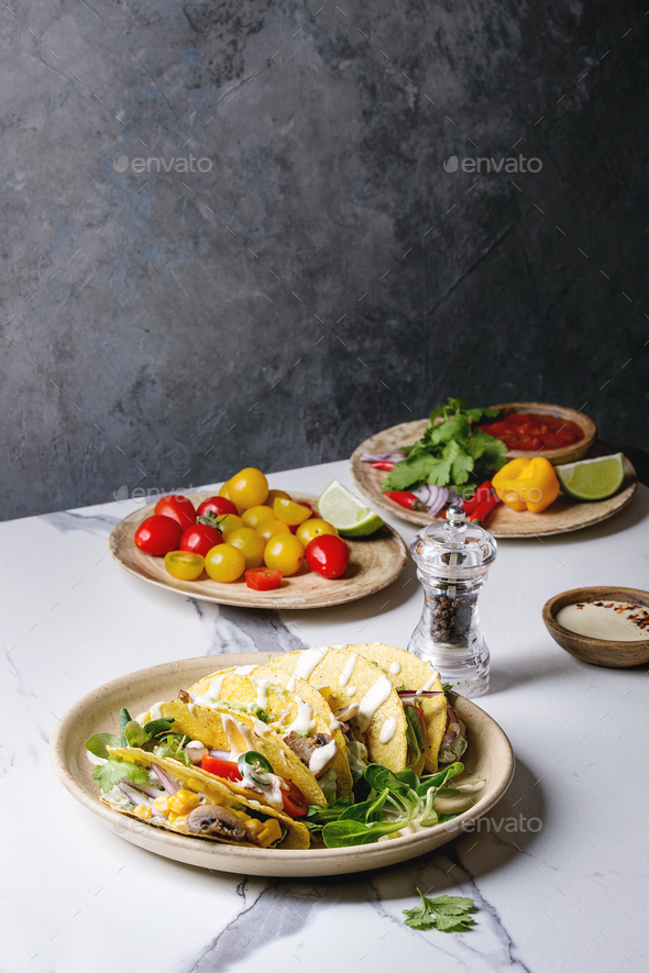 Vegetarian corn tacos - Stock Photo - Images