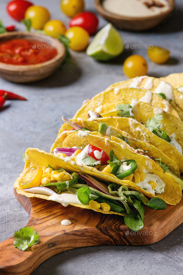 Vegetarian corn tacos - Stock Photo - Images
