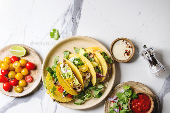 Vegetarian corn tacos - Stock Photo - Images