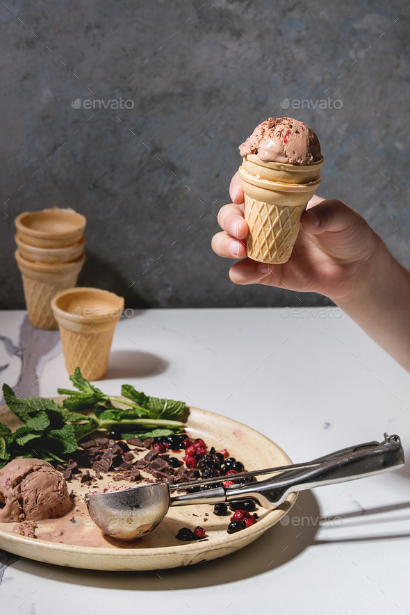 Chocolate ice cream - Stock Photo - Images