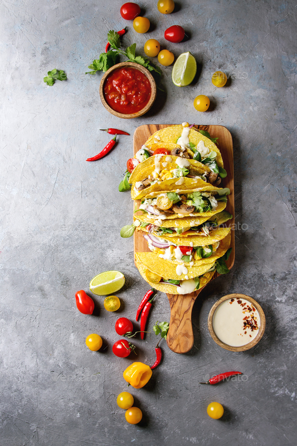 Vegetarian corn tacos - Stock Photo - Images