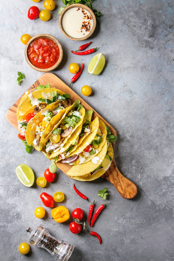 Vegetarian corn tacos - Stock Photo - Images
