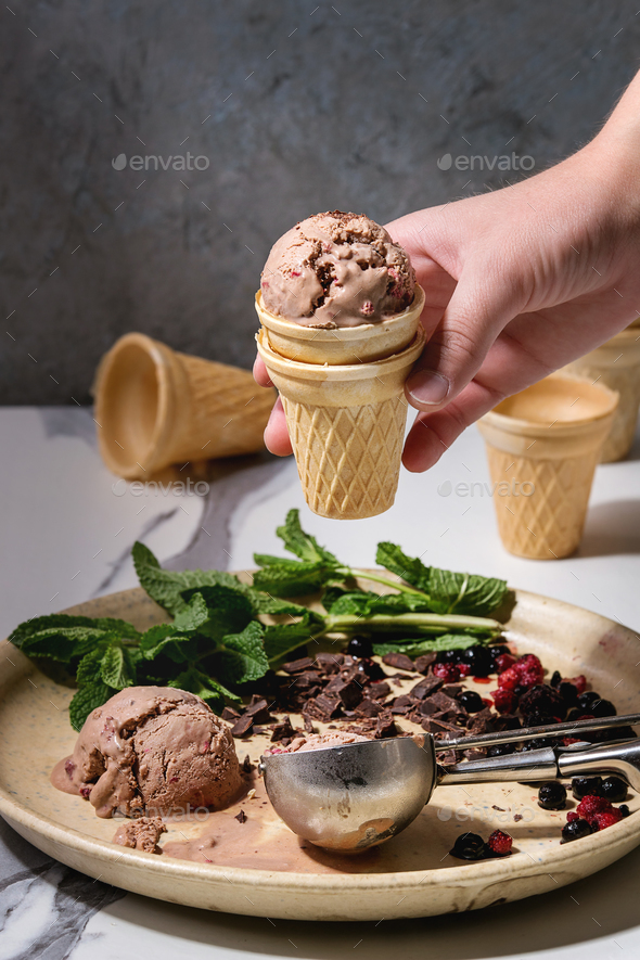 Chocolate ice cream - Stock Photo - Images