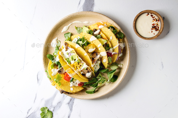 Vegetarian corn tacos - Stock Photo - Images
