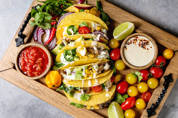 Vegetarian corn tacos - Stock Photo - Images