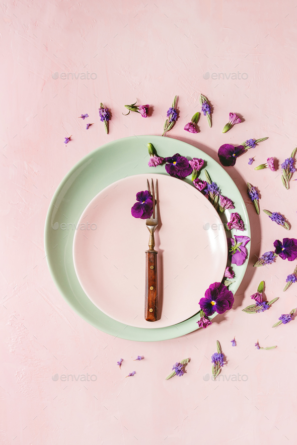 Purple edible flowers Stock Photo by NatashaBreen | PhotoDune