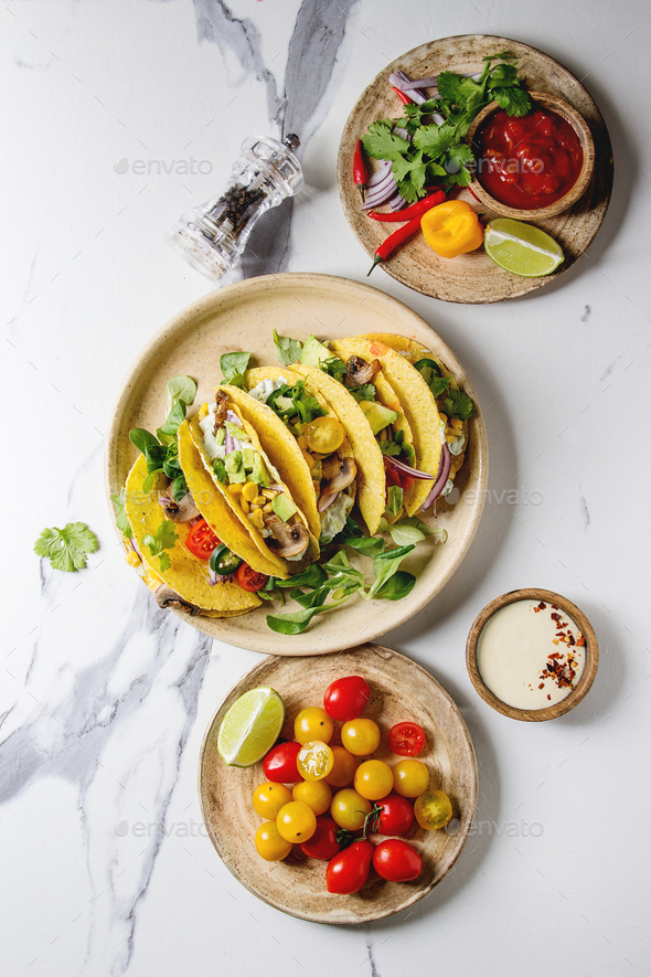 Vegetarian corn tacos - Stock Photo - Images