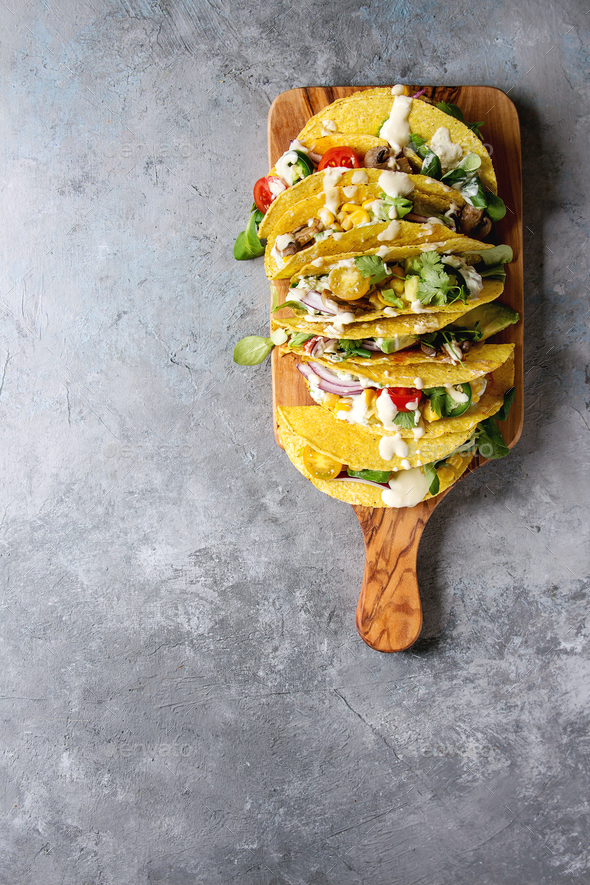 Vegetarian corn tacos - Stock Photo - Images