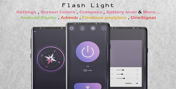FlashLight with Compass & More (Material Design , Android Studio , Admob , FireBase) - CodeCanyon Item for Sale