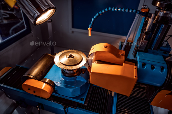 Metalworking CNC milling machine. Cutting metal modern processin - Stock Photo - Images