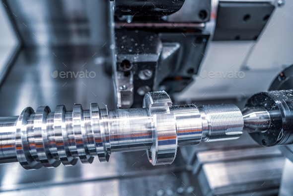 Metalworking CNC milling machine. Cutting metal modern processin - Stock Photo - Images