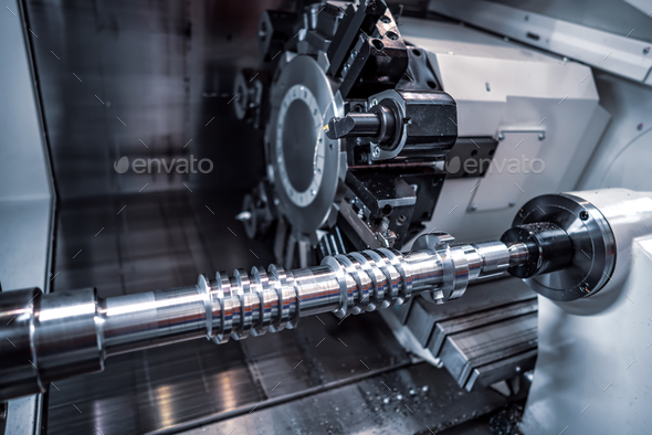 Metalworking CNC milling machine. Cutting metal modern processin - Stock Photo - Images