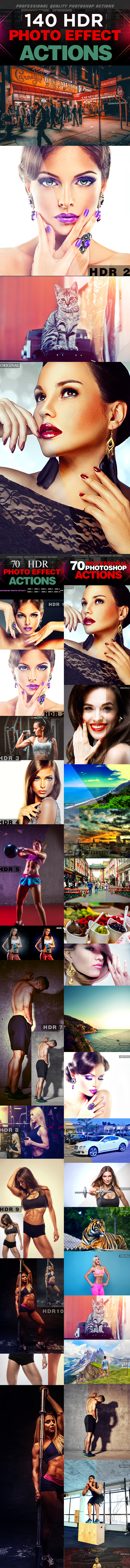 140 HDR Actions Set Bundle - Photo Effects Actions