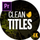 Clean Titles for Premiere - VideoHive Item for Sale