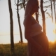 Beautiful Silhouette Pregnant Girl at Sunset - VideoHive Item for Sale