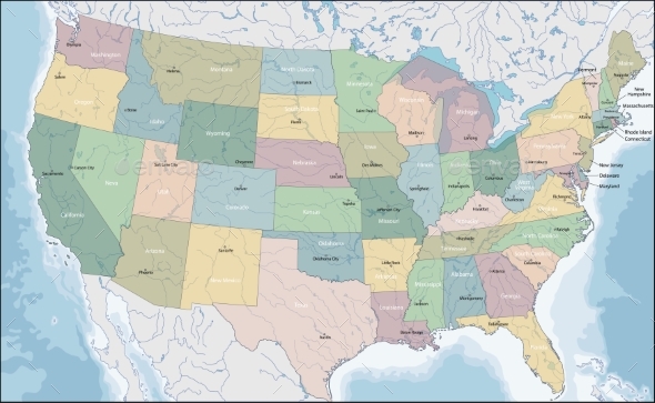 Map of USA - Miscellaneous Vectors