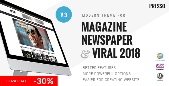 PRESSO - Modern Magazine / Newspaper / Viral Theme - Blog / Magazine WordPress