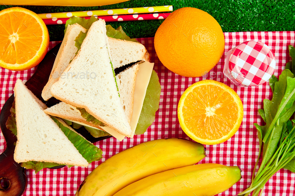 Picnic on the grass. - Stock Photo - Images