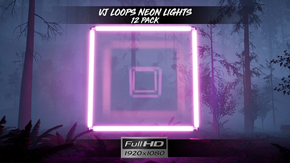 VJ Loops Neon Lights Ver.5 - 12 Pack