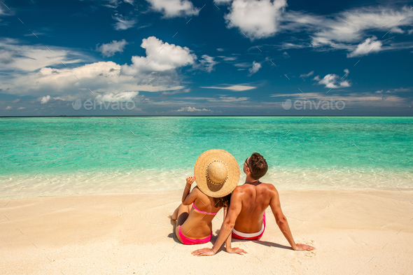 Couple On A Beach At Maldives