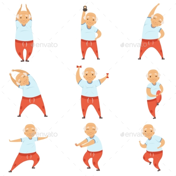 Senior Man Doing Morning Exercises - Sports/Activity Conceptual