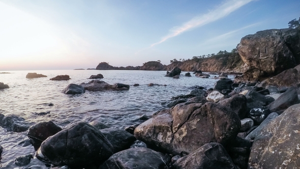 Mediterranean Sea with Waves Landscape in Turkey - alt