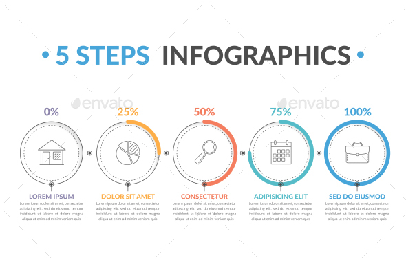 Process Diagram with 5 Steps - Infographics