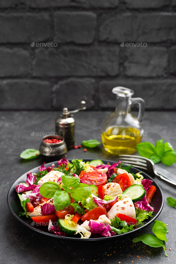 Salad with chicken meat - Stock Photo - Images