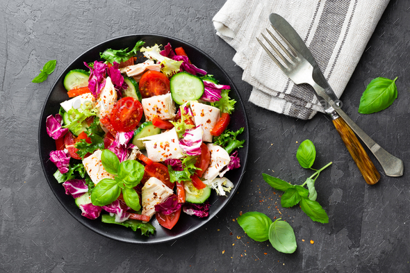 Salad with chicken meat - Stock Photo - Images