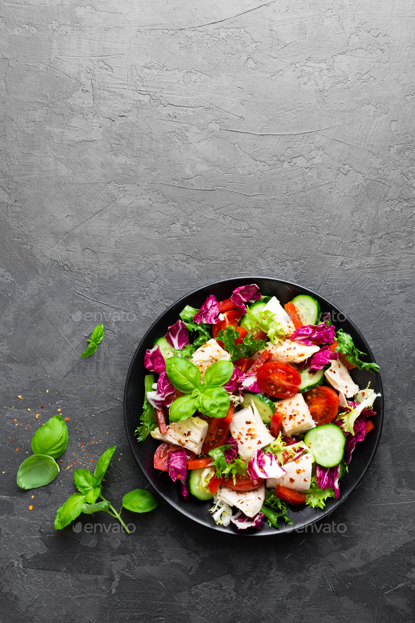 Salad with chicken meat - Stock Photo - Images
