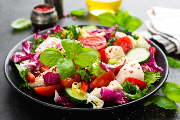 Salad with chicken meat - Stock Photo - Images
