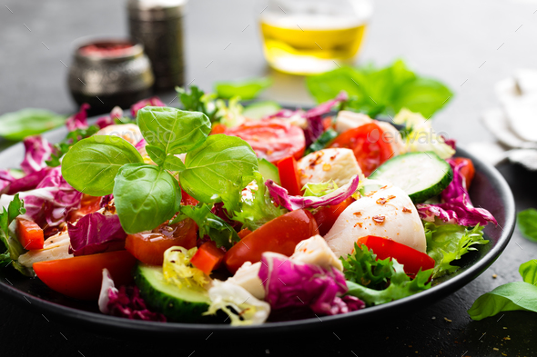 Salad with chicken meat - Stock Photo - Images