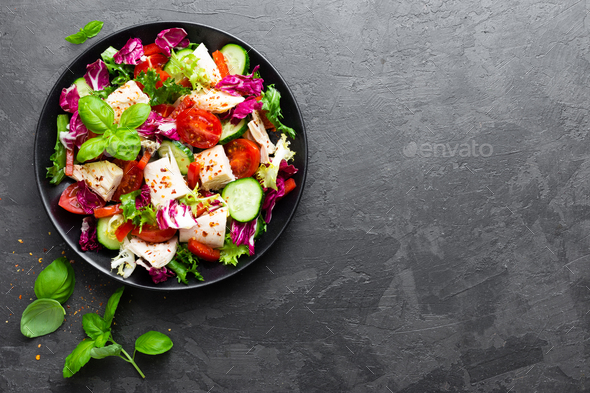 Salad with chicken meat - Stock Photo - Images