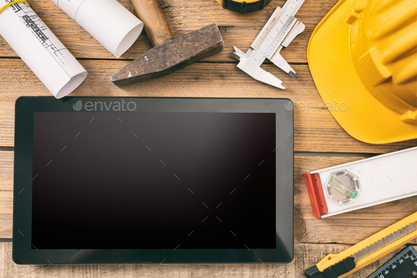 Architect workplace. - Stock Photo - Images